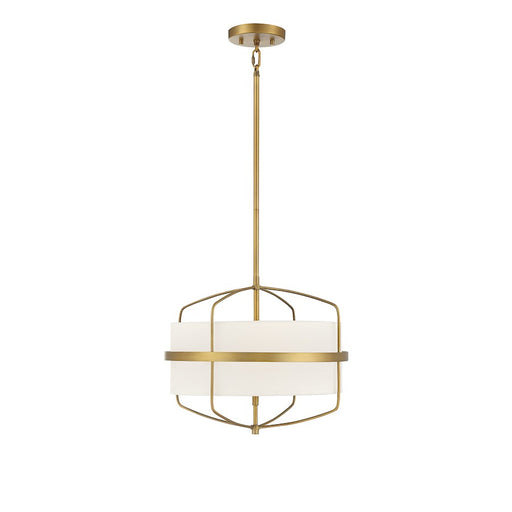 Meridian Modern 3 Light 13" Pendant, Natural Brass