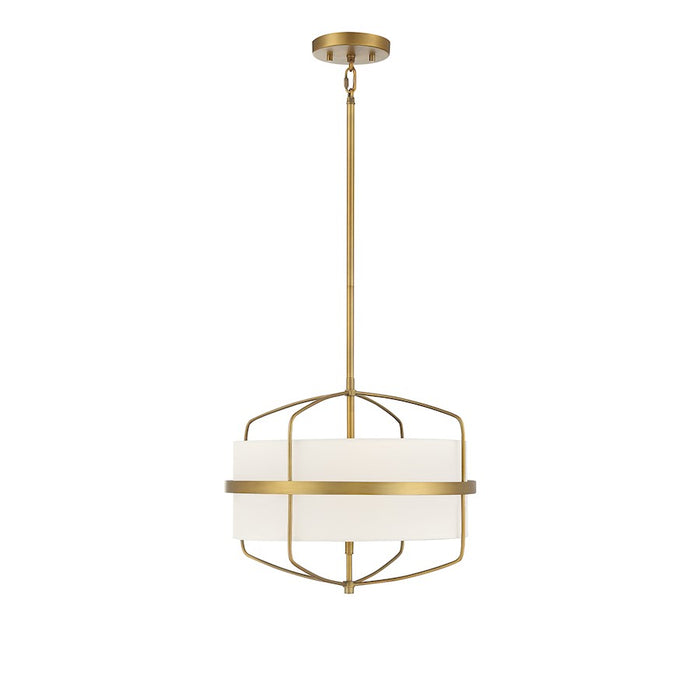 Meridian Modern 3 Light 13" Pendant, Natural Brass