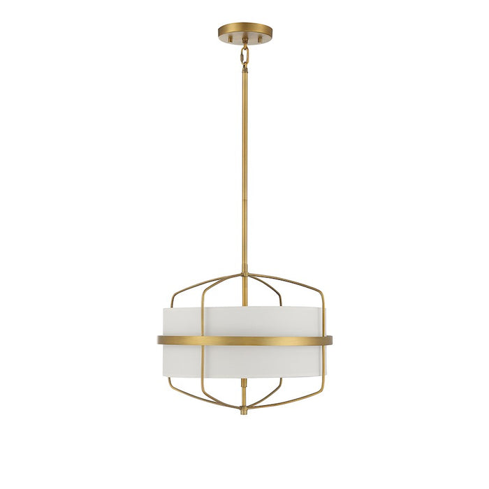 Meridian Modern 3 Light 13" Pendant, Natural Brass