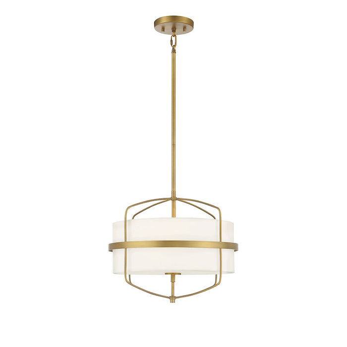 Meridian Modern 3 Light 13" Pendant, Natural Brass