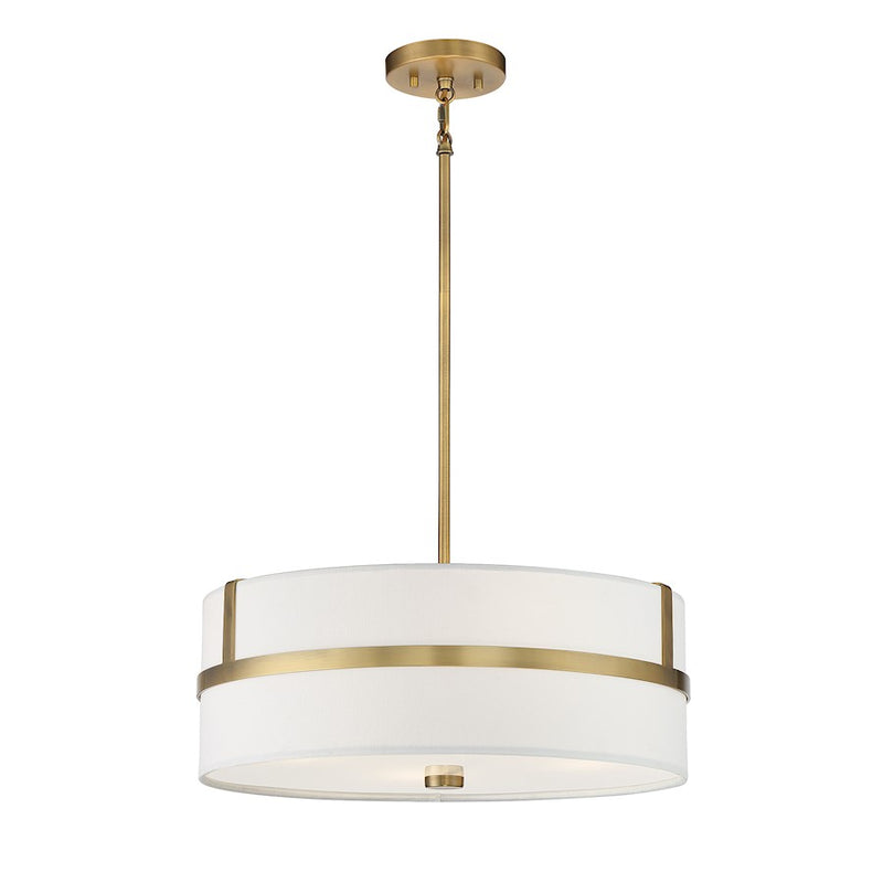 Savoy House 4-Light 20" Pendant, Natural Brass