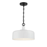 Savoy House 1-Light Pendant, White/Black - M70103WHBK