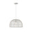 Meridian Modern 1 Light Pendant, White Rattan/White Socket