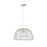 Meridian Modern 1 Light Pendant, White Rattan/White Socket