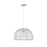 Meridian Modern 1 Light Pendant, White Rattan/White Socket