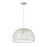 Meridian Modern 1 Light Pendant, White Rattan/White Socket