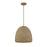 Meridian Bohemian 1 Light Pendant, Natural Wicker
