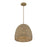 Meridian Bohemian 1 Light Pendant, Natural Wicker