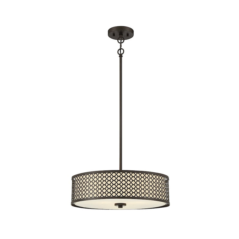 Meridian Mid-Century Modern 3 Light 5" Pendant, Oil Rubbed Bronze