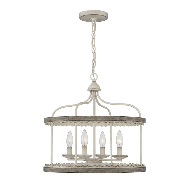 Meridian Shabby Chic 4 Light Pendant, Silo