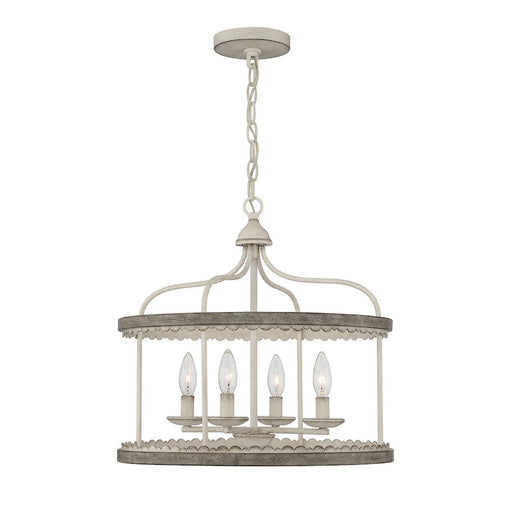 Meridian Shabby Chic 4 Light Pendant, Silo