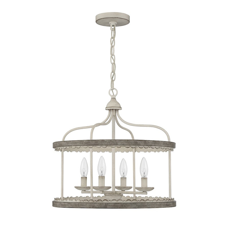 Meridian Shabby Chic 4 Light Pendant, Silo