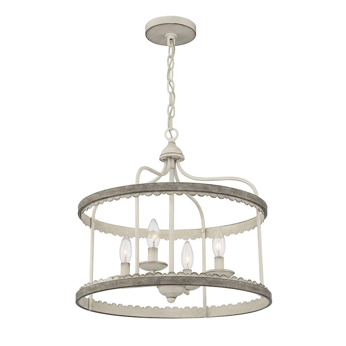 Meridian Shabby Chic 4 Light Pendant, Silo