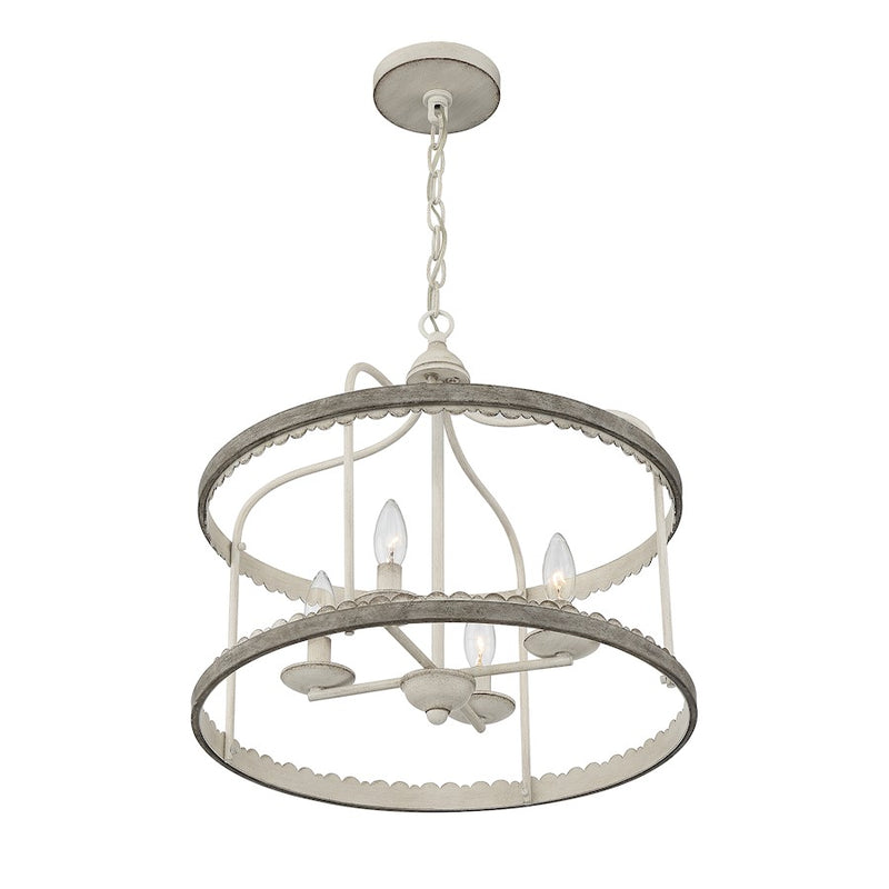 Meridian Shabby Chic 4 Light Pendant, Silo
