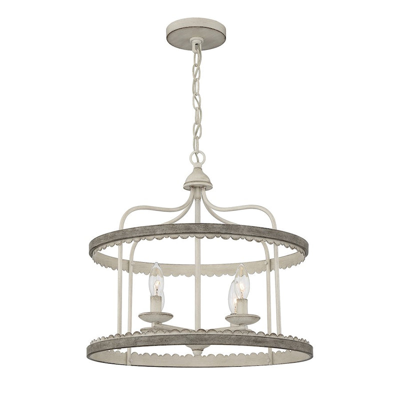 Meridian Shabby Chic 4 Light Pendant, Silo