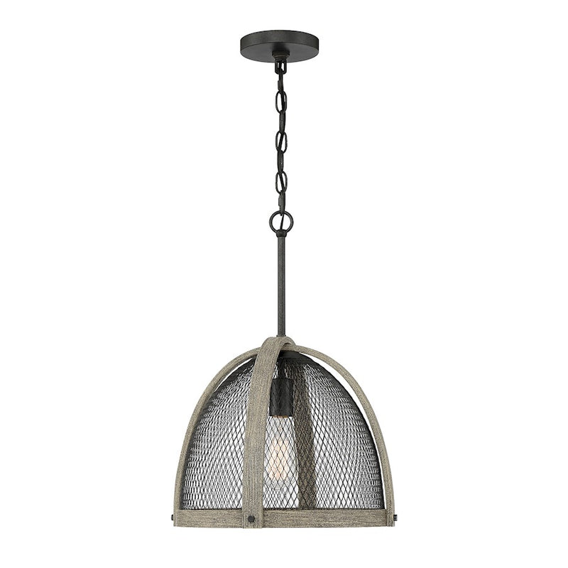 Savoy House 1-Light Pendant, Weathered Birch