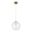 Savoy House 1-Light 14" Pendant, Natural Brass/Clear