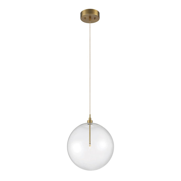 Savoy House 1-Light 14" Pendant, Natural Brass/Clear