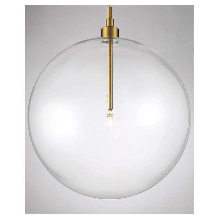 Savoy House 1-Light 14" Pendant, Natural Brass/Clear