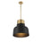 Savoy House 1-Light 18" Pendant, Matte Black/Natural Brass