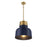 Savoy House 1-Light 18" Pendant, Navy Blue/Natural Brass