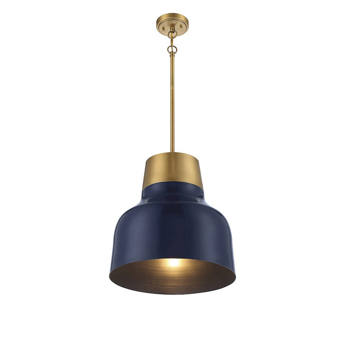 Savoy House 1-Light 18" Pendant, Navy Blue/Natural Brass