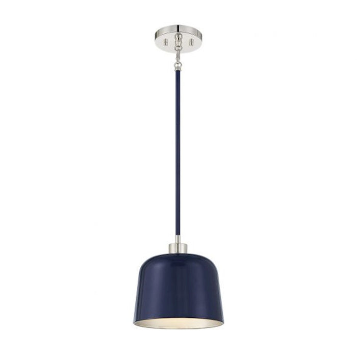 Savoy House 1-Light Pendant, Navy Blue/Polished Nickel - M70118NBLPN