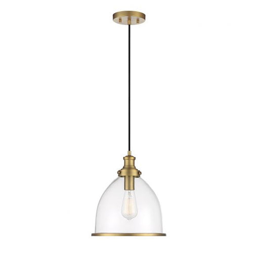 Savoy House 1-Light 11" Pendant, Natural Brass/Clear Shade - M70119NB