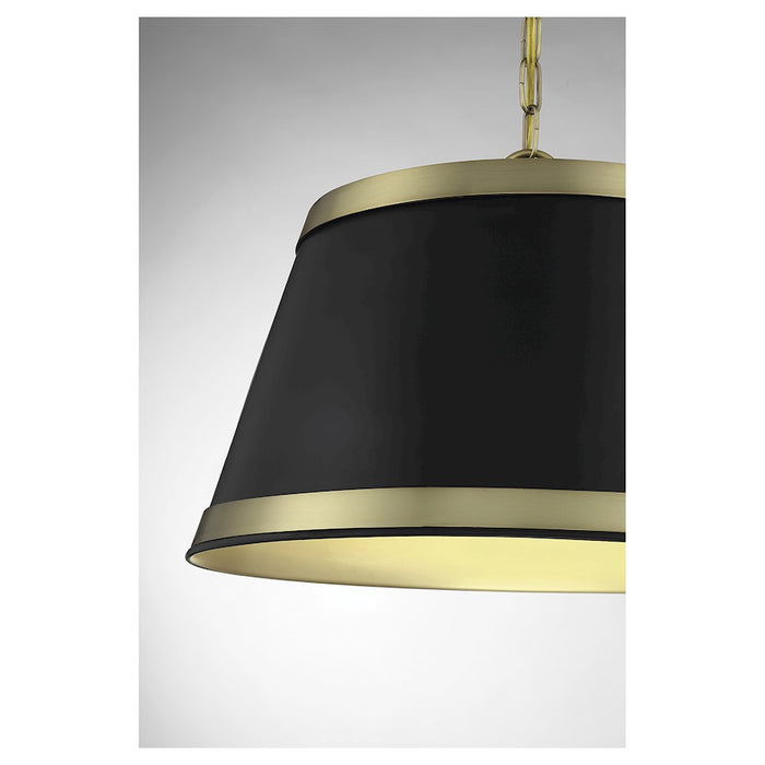 Meridian Vintage 12" Pendant, Matte Black/Natural Brass