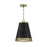 Meridian Vintage 12" Pendant, Matte Black/Natural Brass