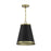 Savoy House 1-Light 15" Pendant, Matte Black/Natural Brass