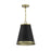 Meridian Vintage 12" Pendant, Matte Black/Natural Brass