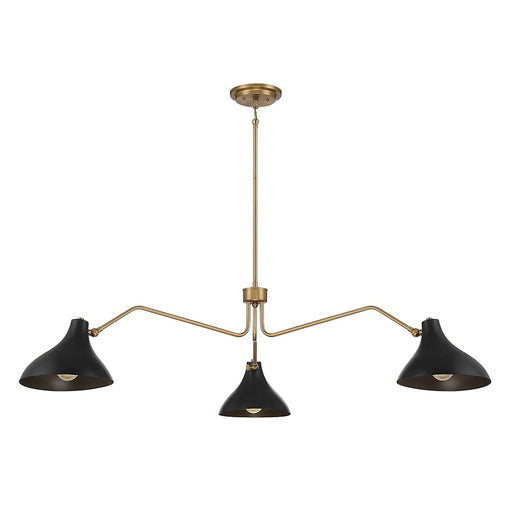 Savoy House 3-Light 48" Pendant, Matte Black/Natural Brass - M7019MBKNB