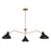 Savoy House 3-Light 48" Pendant, Matte Black/Natural Brass