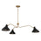 Savoy House 3-Light 48" Pendant, Matte Black/Natural Brass