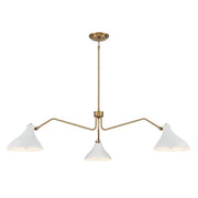 Savoy House 3-Light Pendant, White/Natural Brass - M7019WHNB