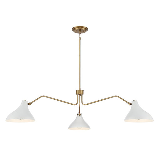 Savoy House 3-Light Pendant, White/Natural Brass - M7019WHNB