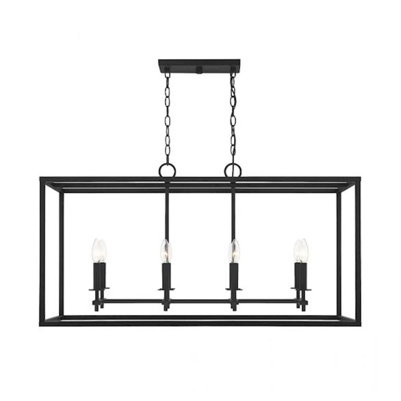 Savoy House 8-Light Outdoor Linear Chandelier, Matte Black