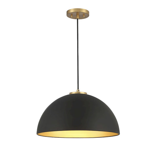 Savoy House 1-Light 10" Pendant, Matte Black/Natural Brass - M7024MBKNB