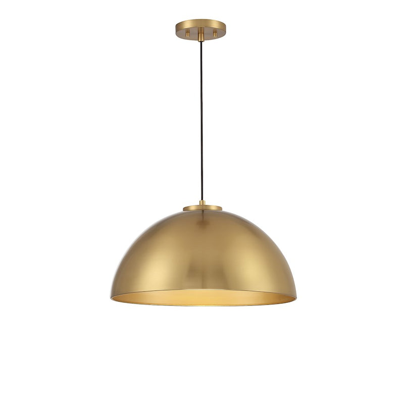 Savoy House 1-Light 10" Vintage Industrial Pendant, Natural Brass