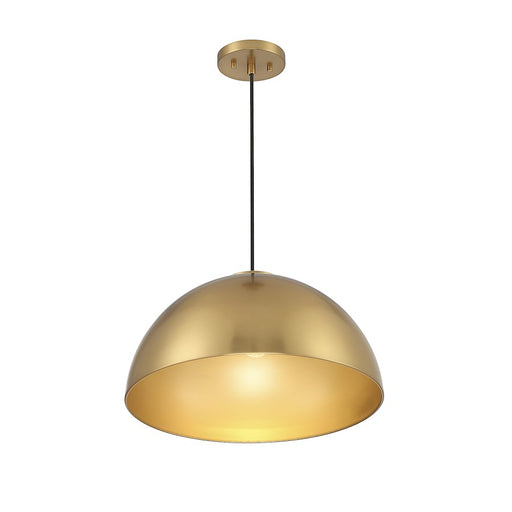 Savoy House 1-Light 10" Vintage Industrial Pendant, Natural Brass