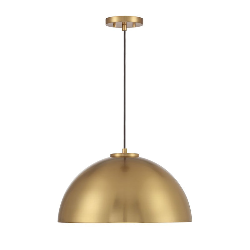 Savoy House 1-Light 10" Vintage Industrial Pendant, Natural Brass