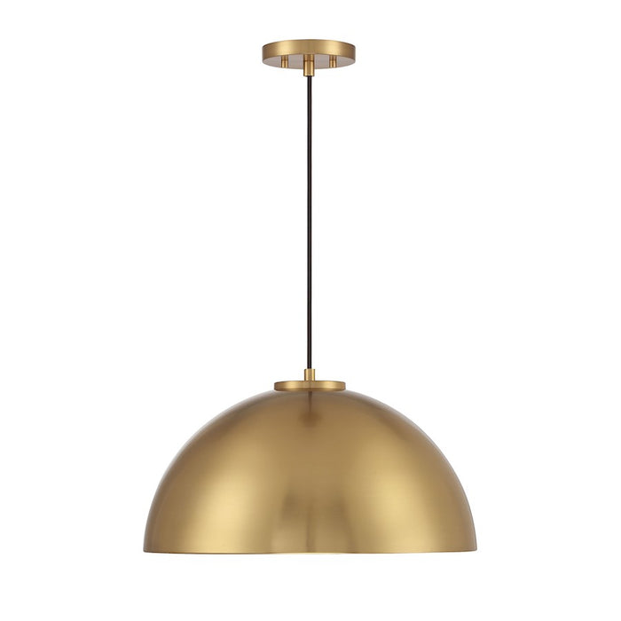 Savoy House 1-Light 10" Vintage Industrial Pendant, Natural Brass