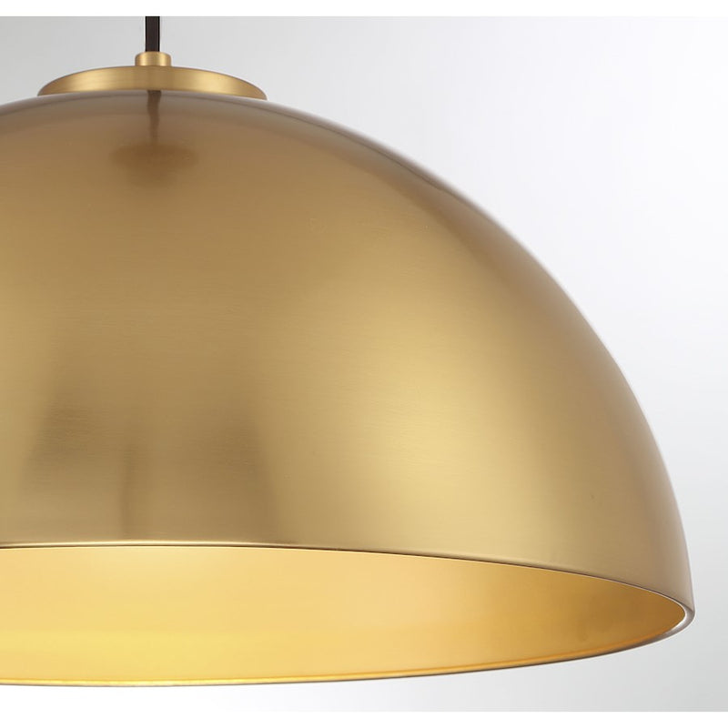 Savoy House 1-Light 10" Vintage Industrial Pendant, Natural Brass