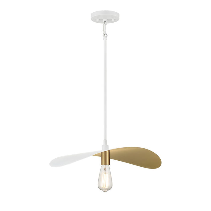 Savoy House 1-Light Pendant, White/Painted Gold - M7031WHNB