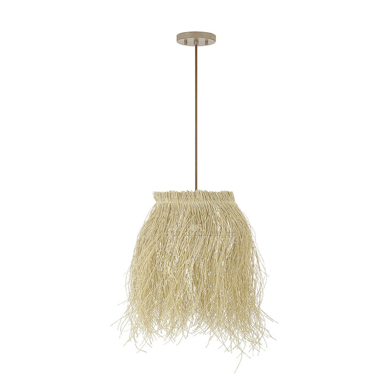 Savoy Meridian 1 Light Pendant, Natural Rattan