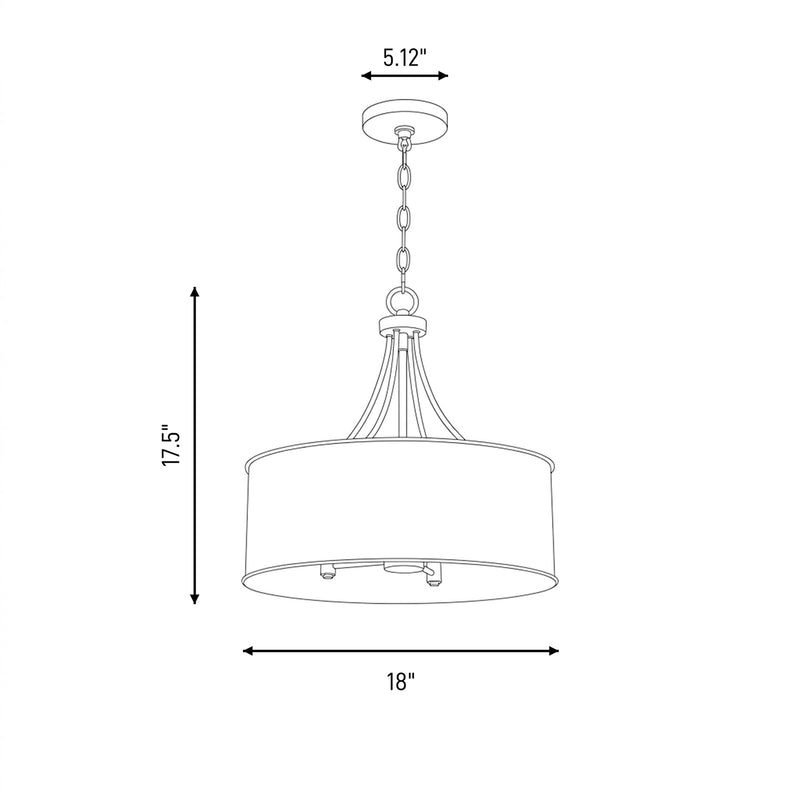 Meridian 4 Light Pendant, Brushed Gold