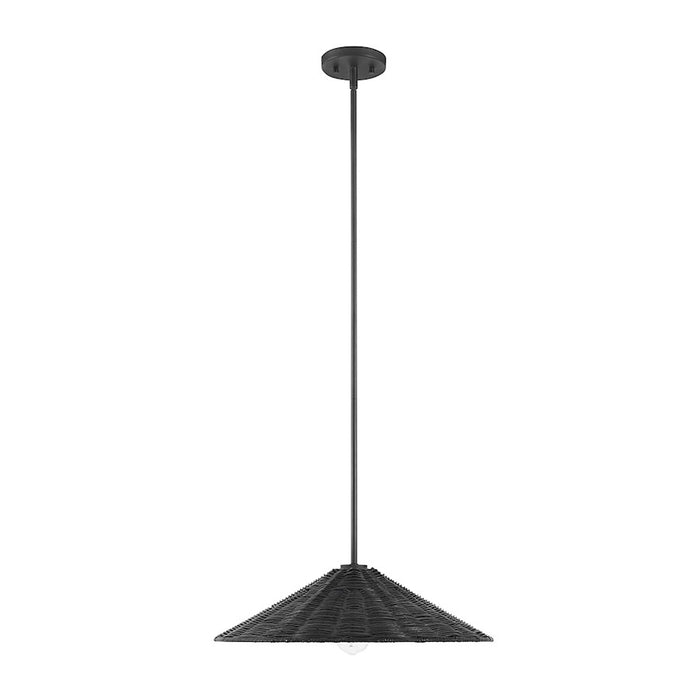 Meridian 1 Light 20" Pendant, Matte Black