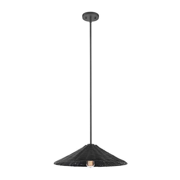 Meridian 1 Light 20" Pendant, Matte Black