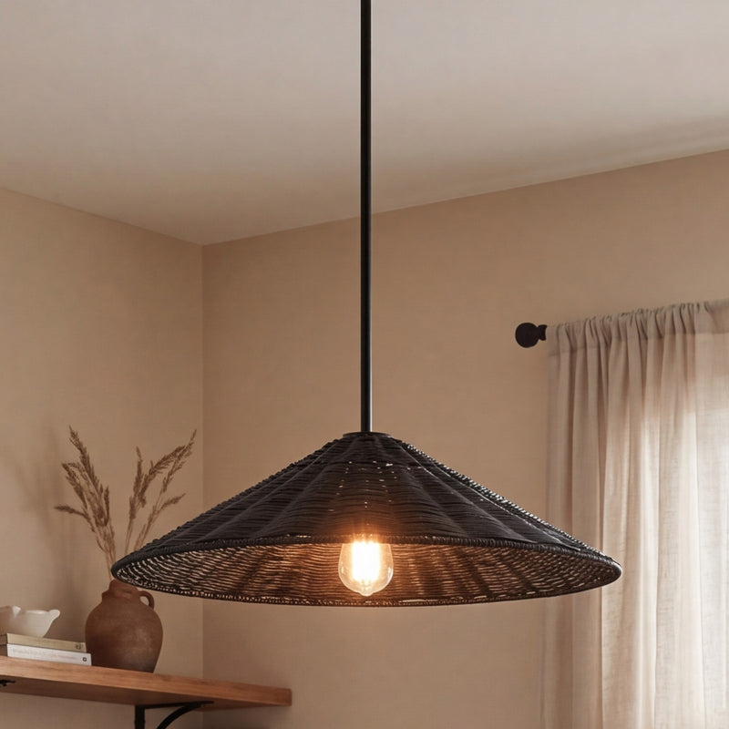 Meridian 1 Light 20" Pendant, Matte Black